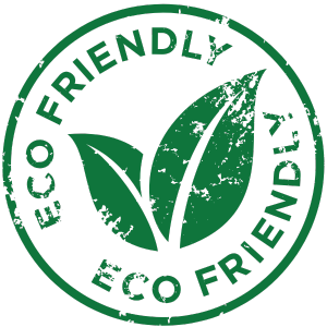 Eco friendly logo containing 2 green leaves