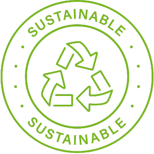 Sustainable logo in green color within 2 circles